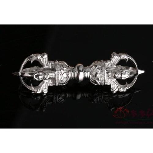 Tibetan Buddhism supplies Tantric multiplier Five shares Nepal manual S925 pure silver drop magic vajra spot /free shiping