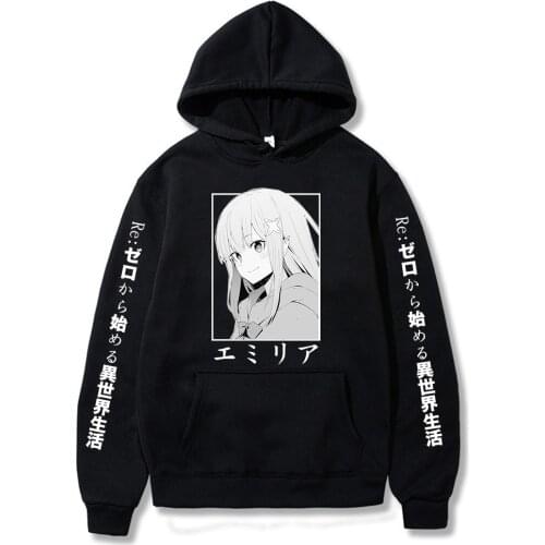 Anime Re:zero Hoodie Starting Life in Another World Men Women Casual Pullover Sweatshirts Clothes