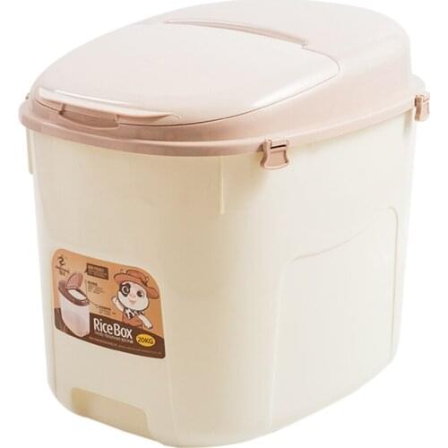 Rice Cylinder Grain Moved Easily And Effortlessly. 12kg Kitchen Tools PP Plastic Moisture-proof Japanese-style Storage Boxes