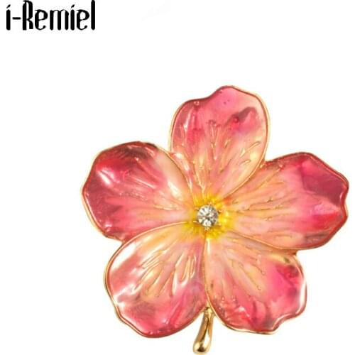 New Fashion Plum Flower Brooch Metal Coat Suit Lapel Pin for Women Princess Wedding Jewelry Lovers Gifts Enamel Pin Accessories