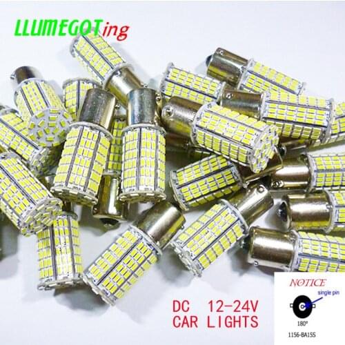 10pcs 1156 BA15S Base with 144x 3014 SMD Chip Color White DC 12-24V Car Automobile Turn Signal Led Light Bulbs