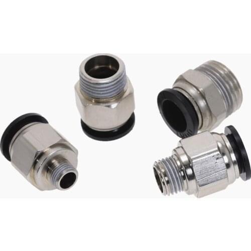 10PCS PC14-02 PC14-03 PC14-04 Pneumatic Fittings PC14 Male Thread -1/4 3/8 1/2 To Tube Push Air Tube Straight Connection