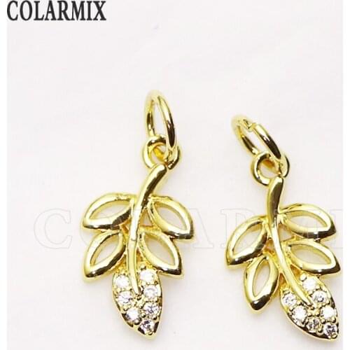 16 Pcs Plant jewelry pendant Metal tiny leave jewelry pendant fashion jewelry pendants for women accessories pendants 8167