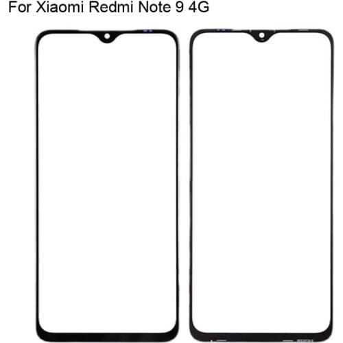 2pcs For Xiaomi Redmi Note 9 4G Front LCD Glass Lens touchscreen Red Mi Note9 Touch screen Panel Outer Screen Glass without flex