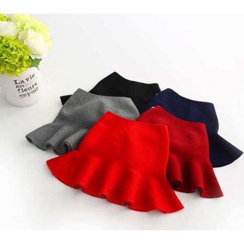 2018 Baby Toddler Spring Fall Winter Knit Tutus Children Clothes Baby Tutu Skirt Girls Skirts Mini Lace Hem Mermaid Skirt JW2960