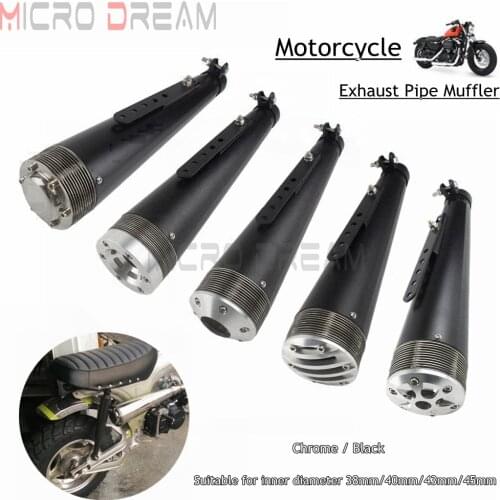 38-45mm Universal Custom Motorcycle Steel Exhaust Muffler Pipe Retro Exhaust Silencers For Harley Honda Yamaha Suzuki Cafe Racer