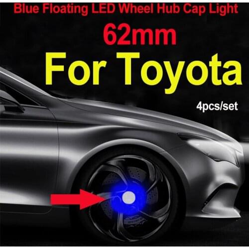 4pcs 62mm Car Wheel Rim Center Caps Covers Led Light Floating Illumination for Carolla Camry Reiz Sienna Prius Land Cruiser Rav4