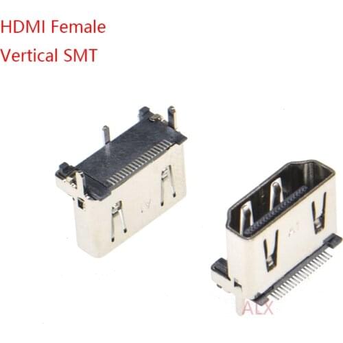 5PCS HDMI FEMale Jack/plug connector 19PIN 19P Vertical SMT SMD 180 Degree hd 19 PIN