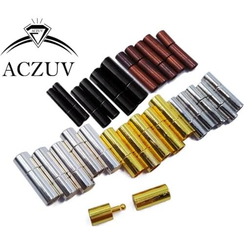 500piece Hole Inner Size 2mm 3mm 4mm 5mm 6mm 7mm 8mm Jewelry Cord Bayonet Clasps Tube End Caps for Leather Cord Buckle