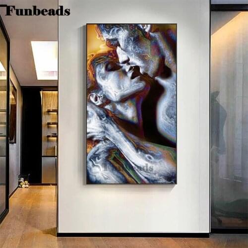 DIY Diamond Painting Abstract character art couple kissing Diamond Mosaic Full Square/round Cross Stitch Handmade Hobby FF5837