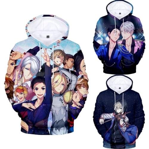 Anime YURI!!! on ICE Yuri Katsuki Cosplay Hoodies 3D Printing Hooded Jackets Coats Tops Sweathirts Women Men Halloween Party