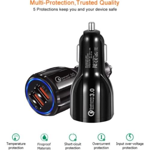 Mini Car Charger USB Lader Quick Charge3.0 Charger Adapter For iPhone Samsung Phone Chargeur USB Chargeur Voiture Cargador Movil