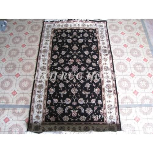Free shipping 3'X5' 160 Line Persian carpet, Hand knotted persian rug, wool and silk, mixed dyed yarns