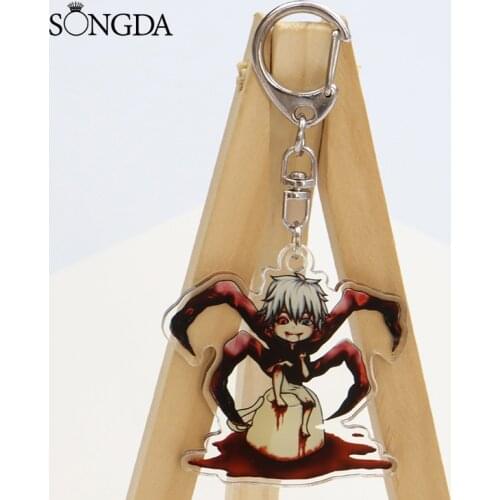SONGDA Tokyo Ghoul Kaneki Ken Keychain Anime Printed Double Sided Acrylic Pendant Key Ring Car Key Chain Teens Decoration