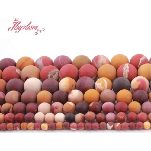 Natural Mookaite Jaspers Multicolor Frost Loose Stone Beads For DIY Necklace Bracelets Jewelry Making Strand 15" 4/6/810/12MM