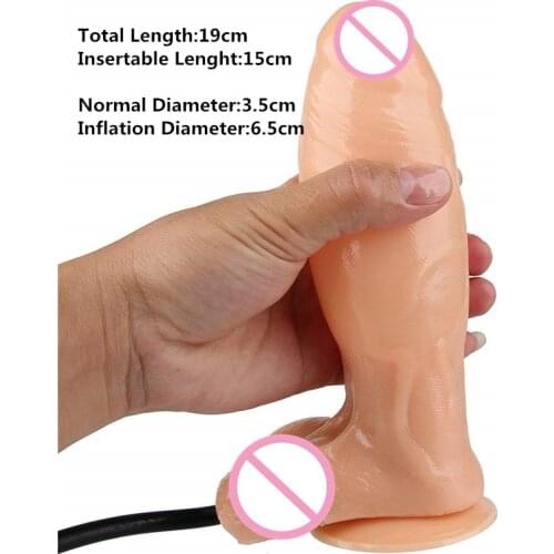 Black Big Butt Plug Huge Inflatable Dildo Anal Plug Vaginal Stimulation Pump Realistic Penis Suction Cup Sex Toys For Women