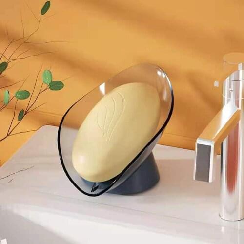 Soap Holder Creativity Leaf Shape Soap Box Drain Non Slip Toilet Shower Tray Draining Rack Bathroom Gadgets Soap Dish Soap Ins