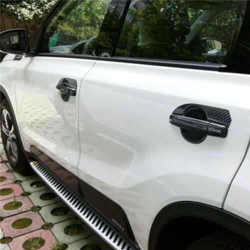 For Suzuki 2016 Vitara ABS Car Carbon Fiber Door trim Door Handle Covers auto car accessories Car-styling