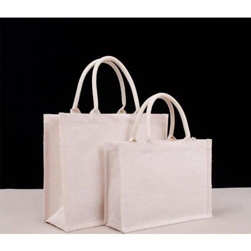 Jute Tote Bags Burlap Reusable Environmentally Beach Shopping Bag with Handle