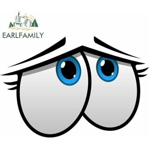 EARLFAMILY 13cm x 10.1cm for Eye Cartoon Waterproof Decal Anime 3D Personality Scratch-proof Car Stickers Laptop Decoration