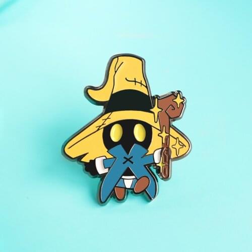 Final Fantasys Vivi Inspired Hard Enamel Pin Mysterious Witchcraft Black Mage Brooch Video Game Fan Collectable Badge