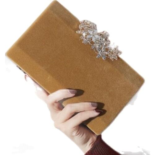 2020 flannel evening clutch bags diamond hasp weeding dinner clutch with chain clutch purse wallets drop shipping MN1322