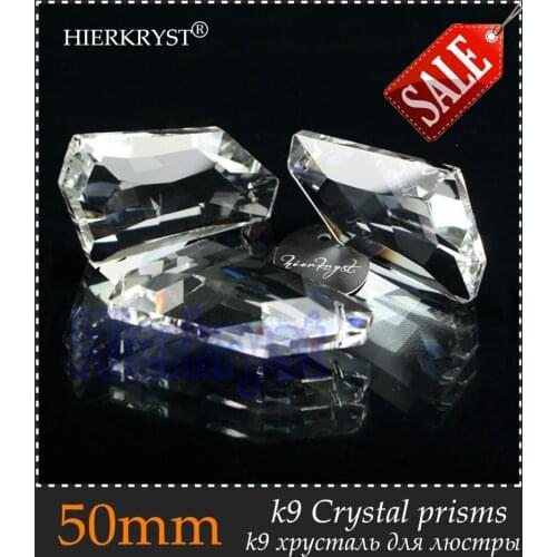 HIERKYST 10 pcs K9 Glass Crystal Prisms Pendants Chandeliers Parts Lustres Rainbow Lamp Lighting Hang Drops 50mm 2" #1921A