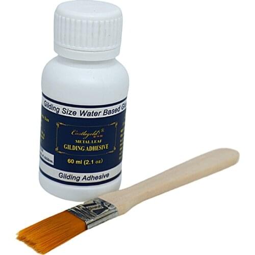 Metal Leaf Gilding Adhesive 35 ml to Paste Gold Leaf and Silver Leaf - Water Based Gilding Glue Very Easy to Use