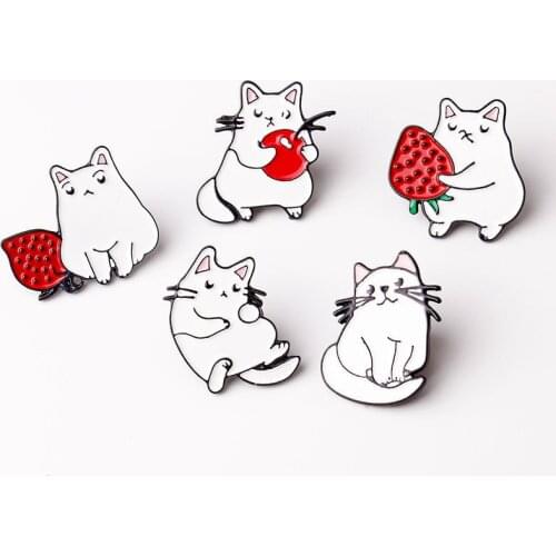 Creative Cartoon Cat Lapel Pins Lovely Alloy Kitten Collar Badges Animal Backpack Cartoon Women Brooches on Clothes Accessories