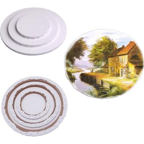 K5DC Round Canvas Panel Blank Cotton Acrylic Art Artist Oil Painting