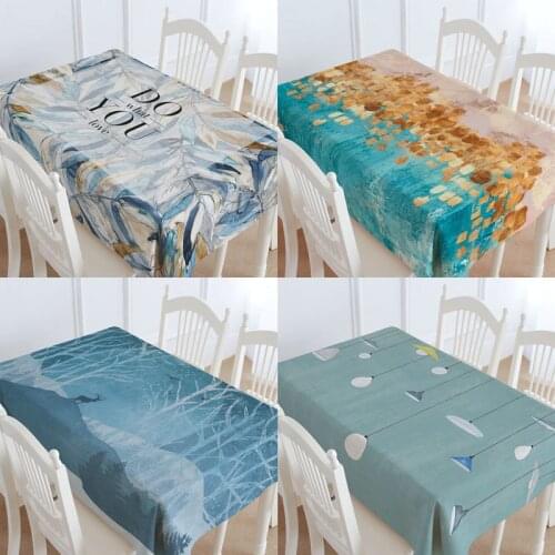 Ins Northern Europe Wind Milu Modern Table Fabric Art Rectangle Tea Table Cloth Table Cloth Desk Cloth Round Table Cotton Cloth