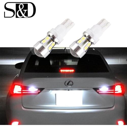 10pcs T10 Canbus OBC Error Free Bulbs Interior Emitter LED DRL Driving Lights 194 W5W Car lamps External 10-SMD 3030 6000K White