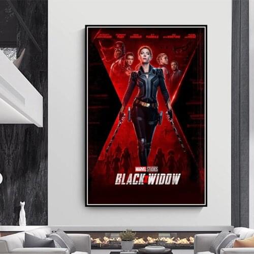 Marvel Avengers Superhero Film Canvas Painting Black Widow Movie Posters and Prints Wall Art Pictures for Living Room Home Decor