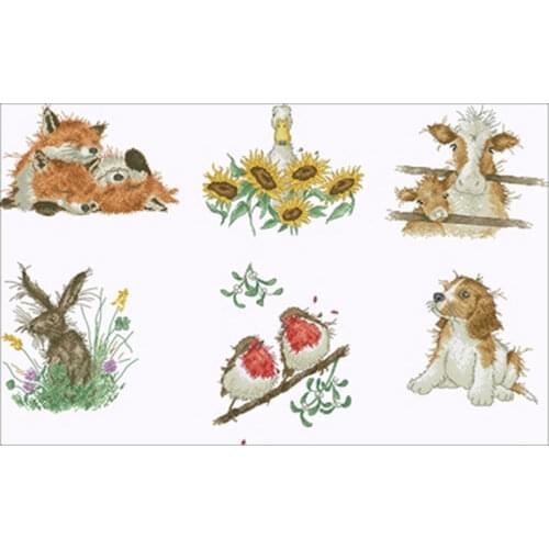 Small animals patterns Counted Cross Stitch 11CT 14CT 18CT DIY Chinese Cross Stitch Kits Embroidery Needlework Sets