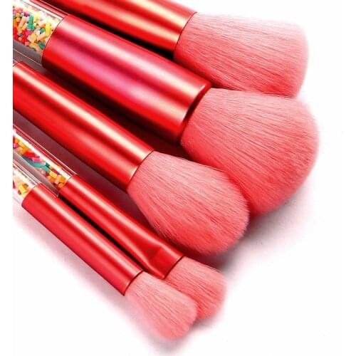 Candy Makeup Brushes Set Cosmetic Brush Foundation Powder Blush Highlighter Concealer Eyeshadow Blending Rose Red Make Up Tools