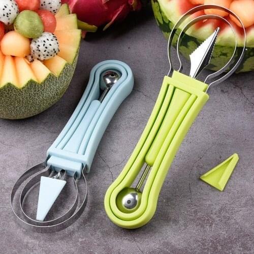 Stainless Steel Fruit Carving Knife Three-Piece Set Fruit Platter Tool Ball Digger Set Watermelon Ball Digging Spoon