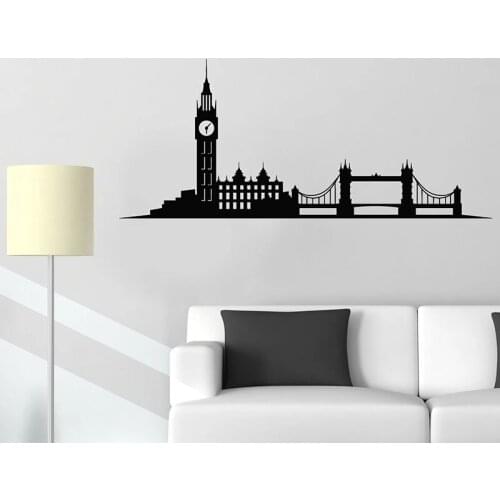 Big Ben Wall Decal London Street UK Great Britain Style Vinyl Window Stickers Modern Bedroom Living Room Home Decor Mural E791