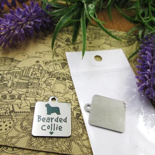 10pcs--"Bearded Collie"dog lover dog owner stainless steel charms more style for choosing DIY Charms pendants for necklace