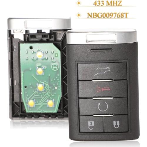 Kutery 5pcs/lot 5 Buttons Smart Remote Car Key Fob 315Mhz NBG009768T For Cadillac SRX CTS XTS DTS 2010 2011 2012 2013 2014