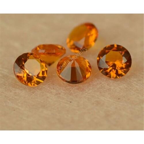 Sale 1000pcs/Lot 5A 0.8-6.0mm Dark Golden Yellow Color Round Machine Cut Synthetic Gems Nano Stone For Jewelry Wax Setting