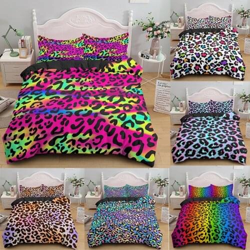 Luxury Leopard Print Bedding Sets Duvet Cover Twin Full Queen King Size Bed Soft Comforter Bedclothes