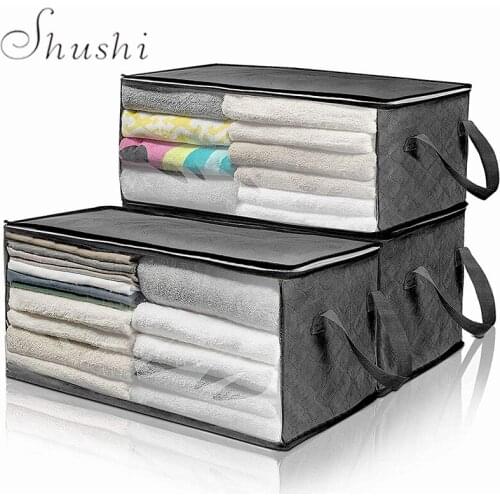Shushi Hot Sale Storage Bag Wardrobe Closet Accessories Non-woven Folding Clothing Storage Box Dust Proof Bag Home Improvement