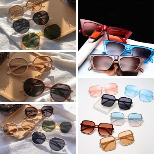 1pcs Round Frame Candy Color Cat Eye Sunglasses Women Retro Sun Glasses Trend Outdoor Streetwear Beach Lovely Female Eyeglasses