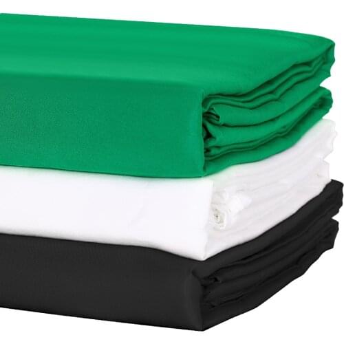 Backdrop Cloth Black White Green Color Cotton Textile Muslin Photo Backgrounds Studio Photography Screen Chromakey