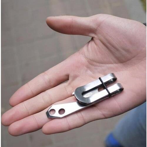 Outdoor Multi-Function Mini Stainless Steel Waist Clip Wallet Key Hanging Buckle Bottle Opener Tool Climbing Quick Hanging Tools