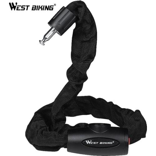 WEST BIKING Bicycle Lock Steel Anti-theft 0.6M / 0.9M / 1.2M Bike Lock With 2 Keys Security Reinforced Bike Bicycle Chain Lock