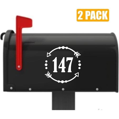 Personalized Mailbox Numbers - Set of 2 Stickers - House Address Custom Vinyl Decals