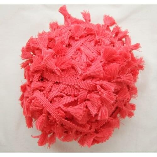 3Yards/Lot Vintage 100% cotton knotted Coral fringe trim with cute tassels 1cm width tape 1.5cm length tassels