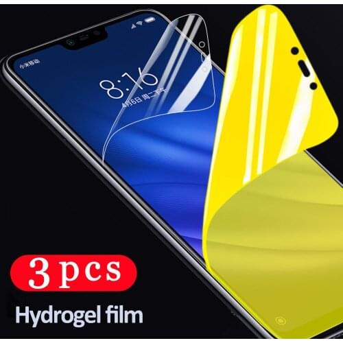3Pcs soft full cover protective film for huawei y7 y6 y5 prime pro 2019 2018 lite hydrogel film phone screen protector Not Glass