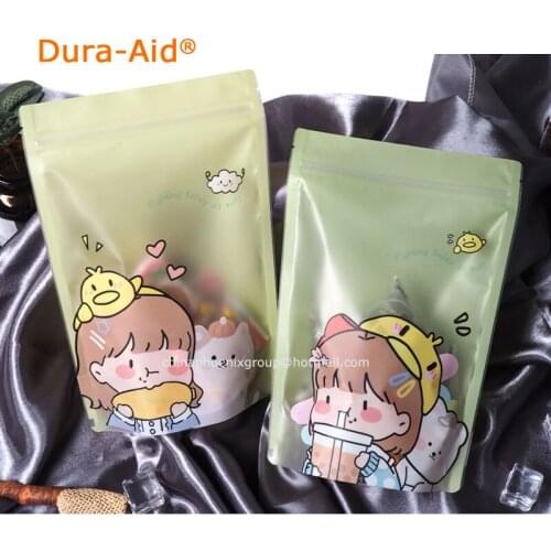 4 Designs Mixed Cute Cartoon Ziplock Bag Mask Storage Bag Plastic Packaging Bag Snack Bag Self Sealing Storage Cookies Gift Bags